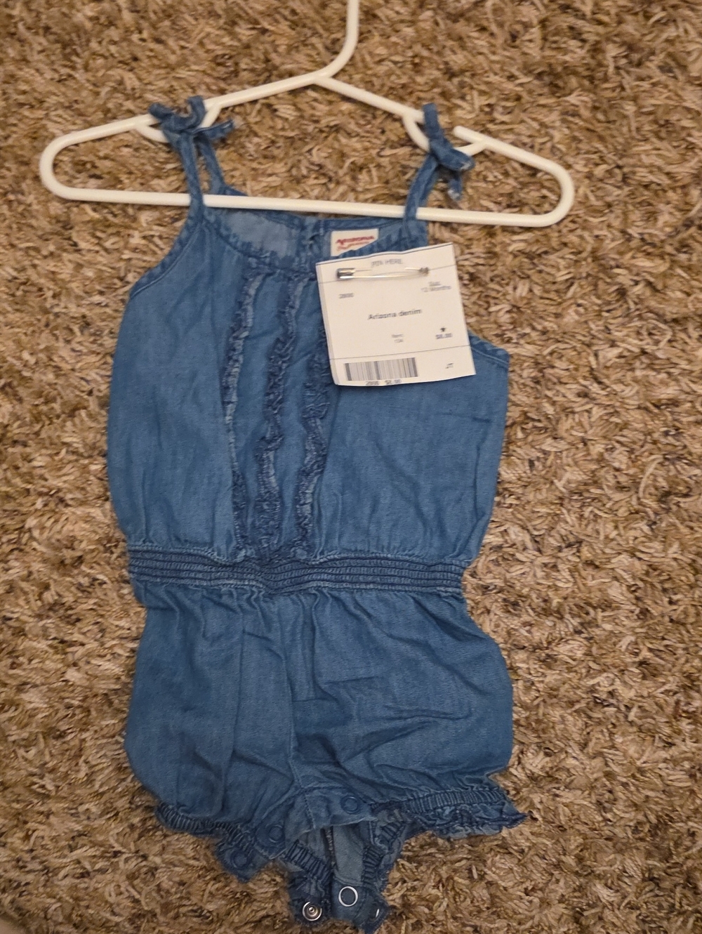 Arizona Jean Company Light Blue Girls' Denim Romper